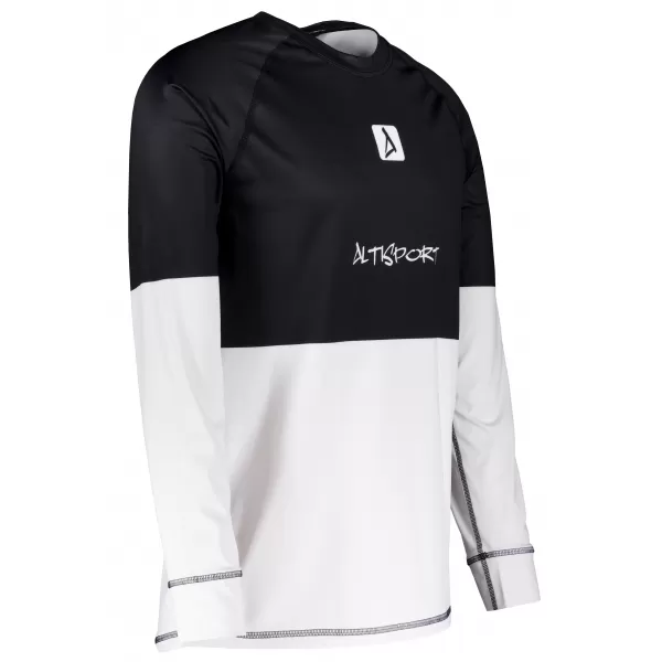  Moška premium termo majica z dolgimi rokavi ALTISPORT VOJ/ALM051TER01 ČRNO-BELO 