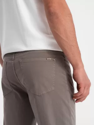 Hlače OMBRE OM-PACP-0151 TEMNO BEŽ