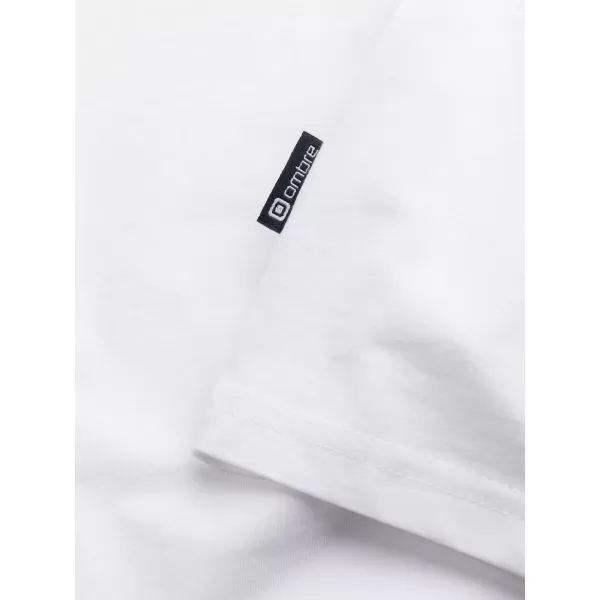  Moška T -majica z dolgim ​​rokavom OMBRE OM-LSBL-0108 BELA 