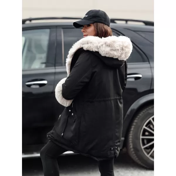  Plašč DSTREET CHARMFUR TY4771 ČRN 