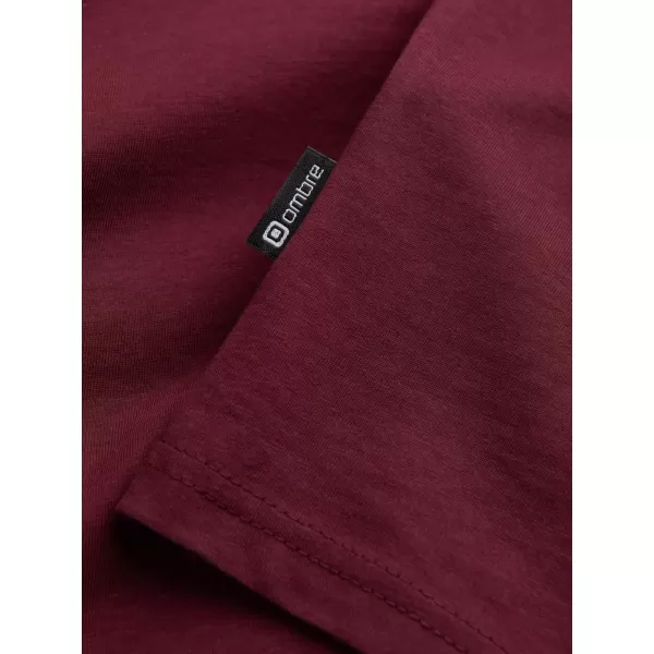  Moška T -majica z dolgim ​​rokavom OMBRE OM-LSBL-0108 MAROON 
