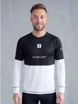 Moška premium termo majica z dolgimi rokavi ALTISPORT VOJ/ALM051TER01 ČRNO-BELO