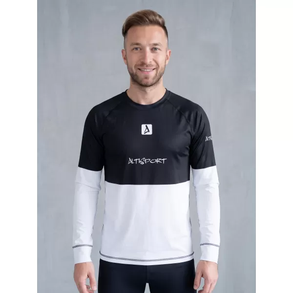  Moška premium termo majica z dolgimi rokavi ALTISPORT VOJ/ALM051TER01 ČRNO-BELO 
