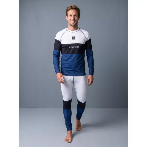  Moška premium termo majica z dolgimi rokavi ALTISPORT VOJ/ALM051TER01 BELO MODRA 