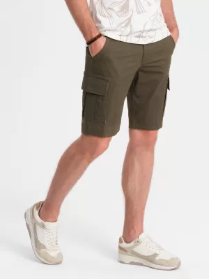 Kratke hlače OMBRE OM-SRCG-0133 TEMNA OLJKA