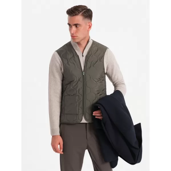  Moški plašč OMBRE OM-COWC-0106 MORNARSKO MODRO 