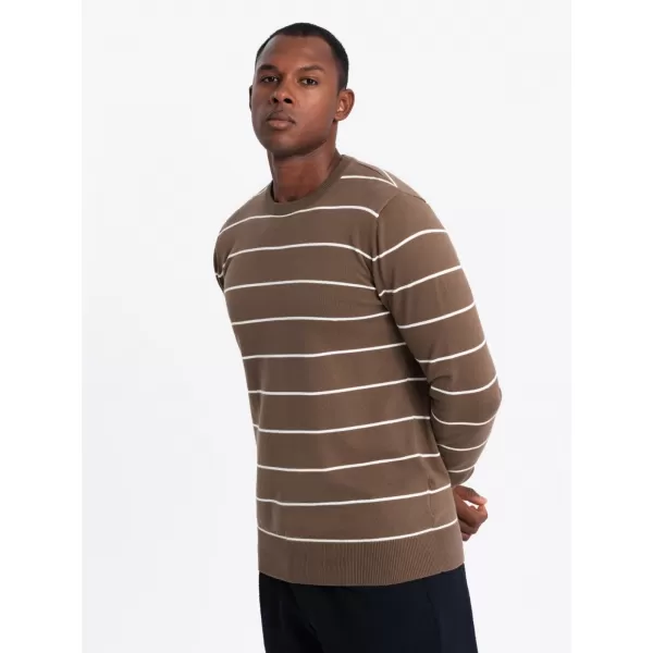  Moški pulover OMBRE OM-SWSW-0143 RJAVA 