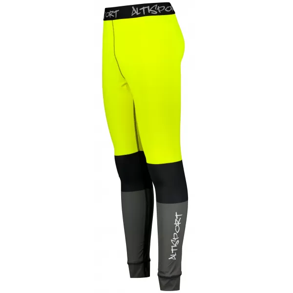  Moške premium funkcionalne termo hlače ALTISPORT VOJ/ALM051TER02 NEON RUMENA/SIVA 