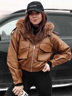 Ženska jakna DSTREET SOFTREBEL TY4761 KARAMELA