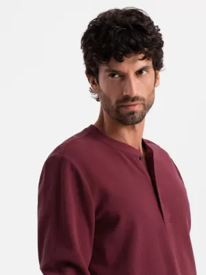 Moška T -majica z dolgim ​​rokavom OMBRE OM-LSCL-0120 MAROON