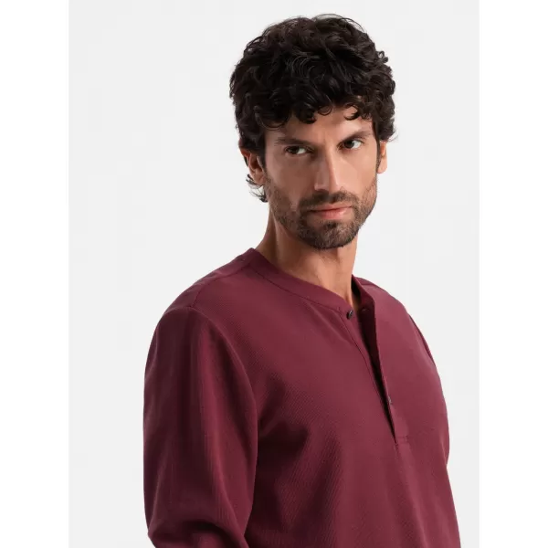  Moška T -majica z dolgim ​​rokavom OMBRE OM-LSCL-0120 MAROON 
