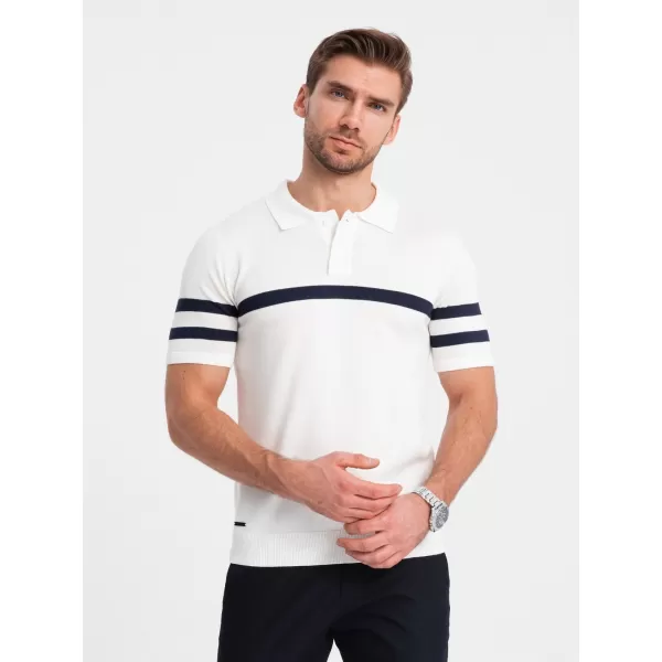  Moška T -majica z ovratnikom OMBRE OM-POSS-0118 BELA 