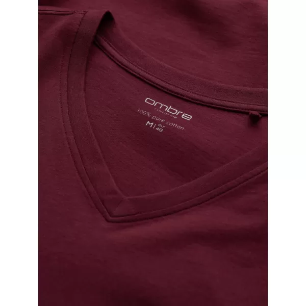  Moška T -majica z dolgim ​​rokavom OMBRE OM-LSBL-0108 MAROON 