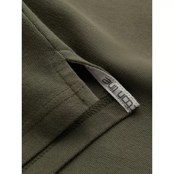 Moška T -majica z ovratnikom OMBRE OM-POBS-0100 TEMNO OLJČNO ZELENO 