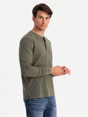 Moška T -majica z dolgim ​​rokavom OMBRE OM-LSCL-0120 OLJK