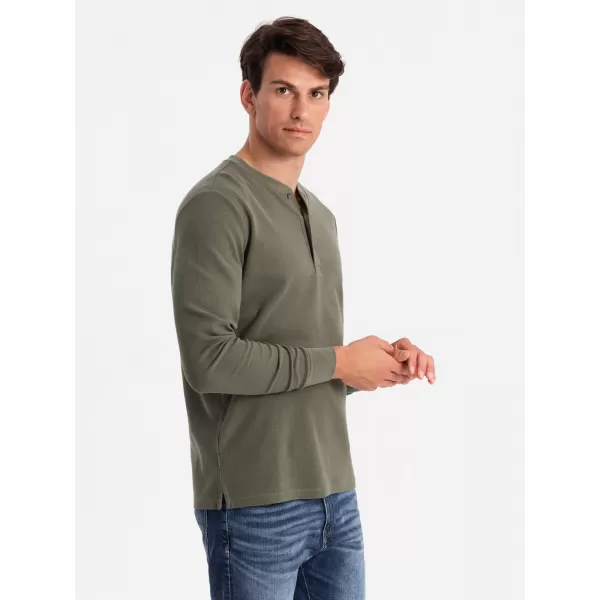  Moška T -majica z dolgim ​​rokavom OMBRE OM-LSCL-0120 OLJK 