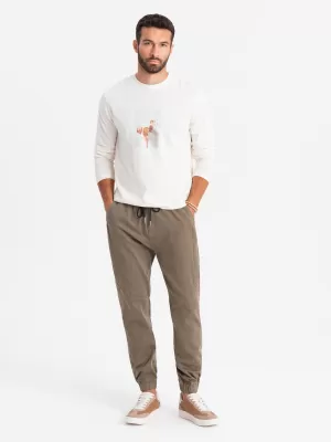 Moške sledilne obleke OMBRE OM-PAJO-0202 TEMNO RJAVA