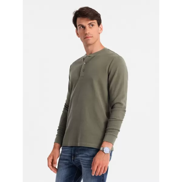  Moška T -majica z dolgim ​​rokavom OMBRE OM-LSCL-0120 OLJK 