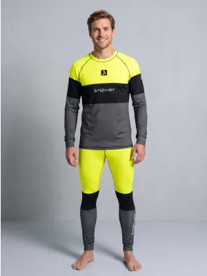 Moške premium funkcionalne termo hlače ALTISPORT VOJ/ALM051TER02 NEON RUMENA/SIVA