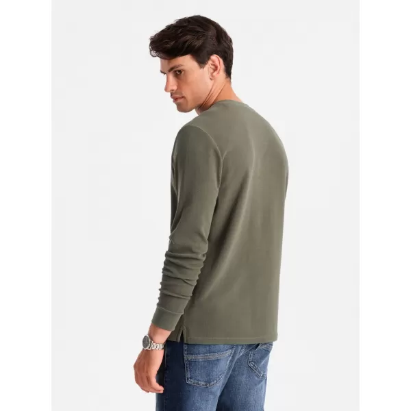  Moška T -majica z dolgim ​​rokavom OMBRE OM-LSCL-0120 OLJK 