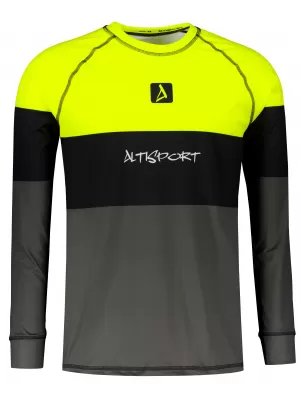 Moška premium termo majica z dolgimi rokavi ALTISPORT VOJ/ALM051TER01 NEON RUMENA/SIVA