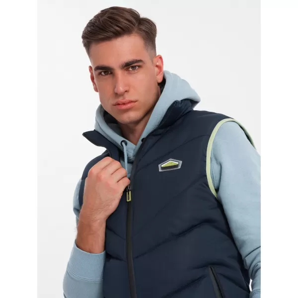  Telovnik OMBRE OM-JAVJ-0210 MORNARSKO MODRO 