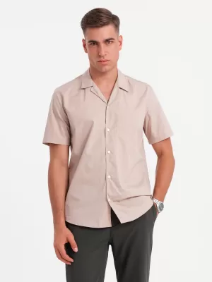 Srajca OMBRE OM-SHSS-0168 SVETLO RJAVA