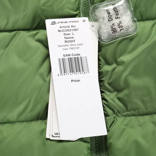  Moška zimska pernata jakna ALPINE PRO ROGIT MJCD621 ZELENO 