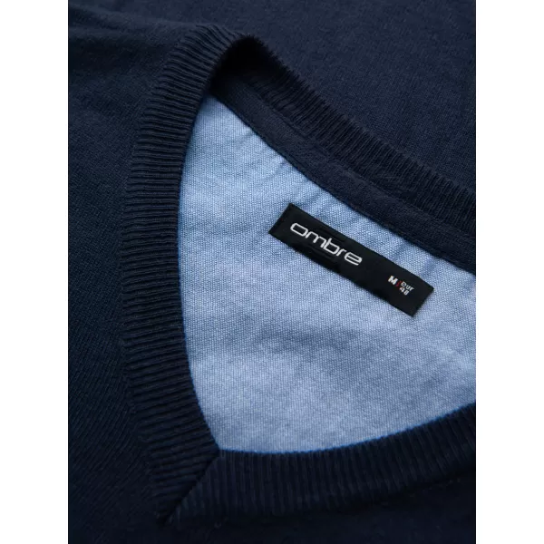  Moški pulover OMBRE OM-SWBS-0107 MORNARSKO MODRO 