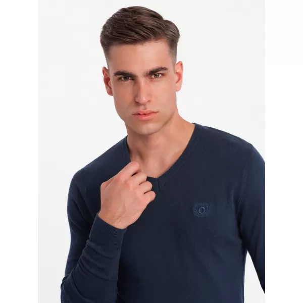  Moški pulover OMBRE OM-SWBS-0107 MORNARSKO MODRO 