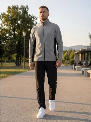 Moška trenirka flisa ALTISPORT NoPrint NP/ALM725 SVETLO SIVA