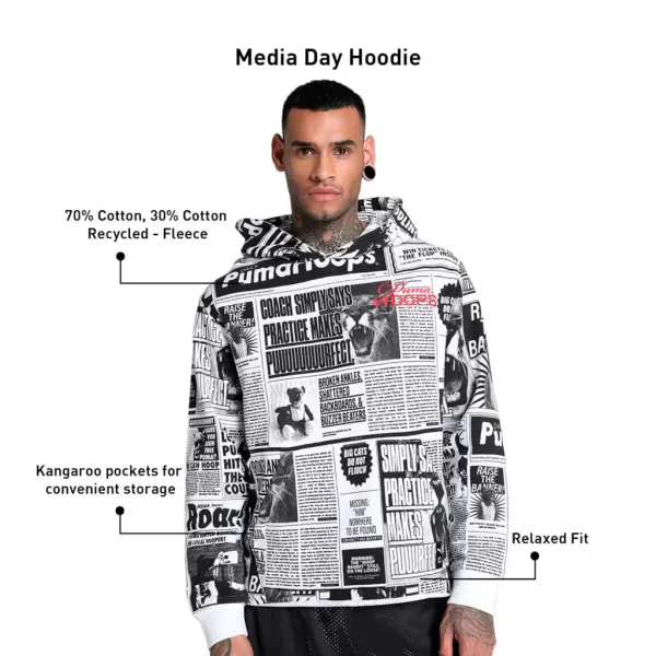  Moški pulover PUMA MEDIA DAY HOODIE ČRNA 