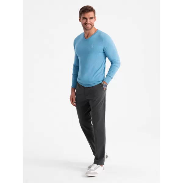  Moški pulover OMBRE OM-SWBS-0107 SVETLO MODRA 