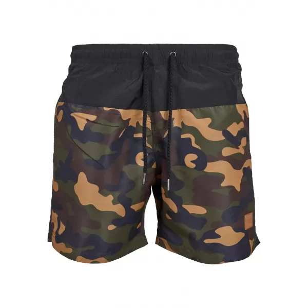  Kratke hlače URBAN CLASSICS TB1026 ČRNI/LESNI CAMO 
