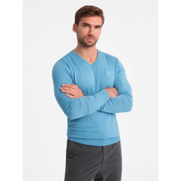  Moški pulover OMBRE OM-SWBS-0107 SVETLO MODRA 