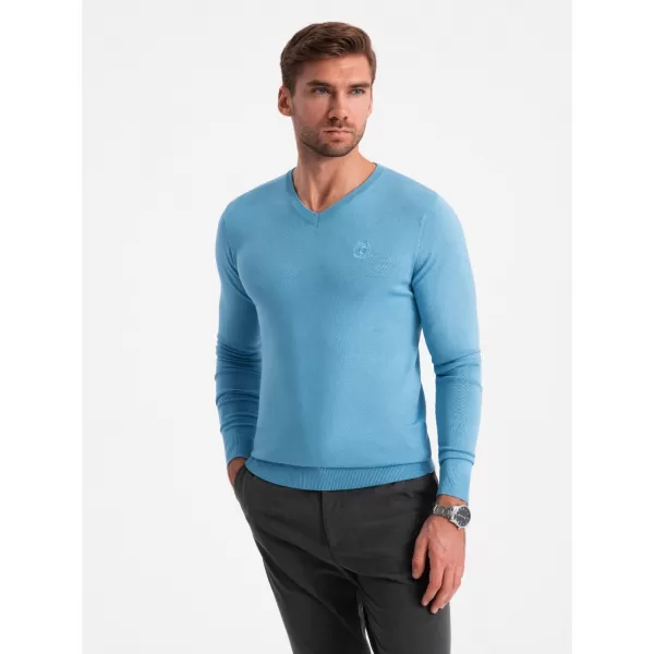  Moški pulover OMBRE OM-SWBS-0107 SVETLO MODRA 