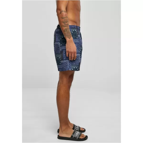 Kratke hlače URBAN CLASSICS TB2679 NAVY BANDANA AOP 