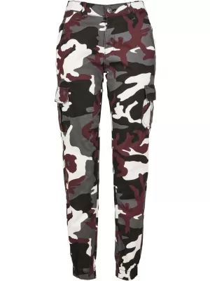 Ženske hlače URBAN CLASSICS TB3047 VINO CAMO