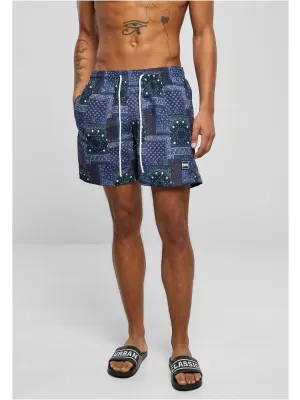 Kratke hlače URBAN CLASSICS TB2679 NAVY BANDANA AOP