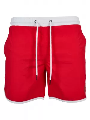 Kratke hlače URBAN CLASSICS TB2050 OGENJ RDEČE/BELO