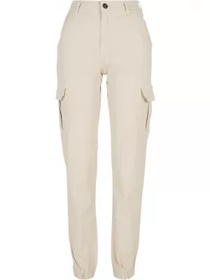 Ženske hlače URBAN CLASSICS TB3048 BELA/PESEK