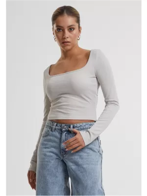 Ženska majica s kratkimi rokavi URBAN CLASSICS TB6996 BELA/PEŠČENA