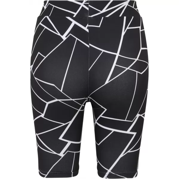  Ženske kratke hlače URBAN CLASSICS TB4346A GEOMETRIJSKA ČRNA/ČRNA 