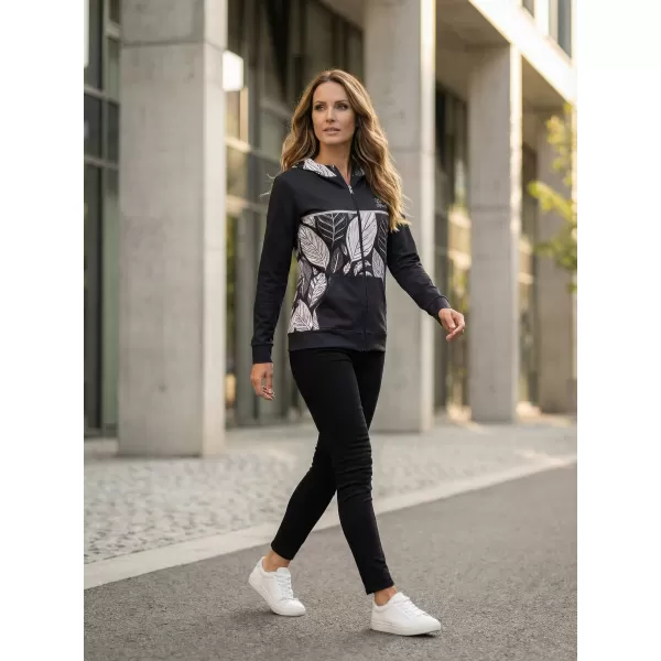  Ženski premium pulover z zadrgo ALTISPORT VOJ/ALW061MI02 ČRNO-BELO 