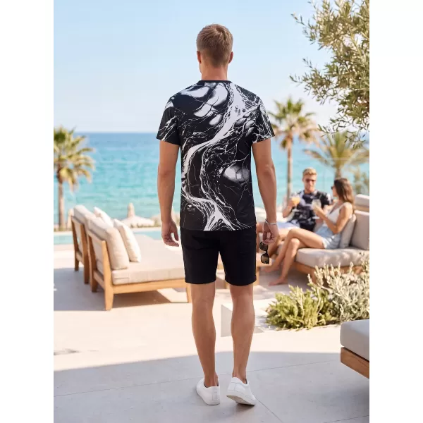  Moška premium funkcionalna majica s kratkimi rokavi ALTISPORT VOJ/ALM071TR01 ČRNO-BELO 