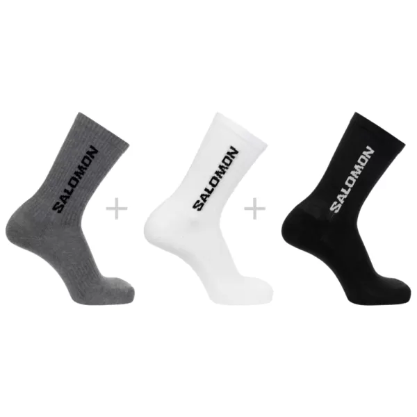  Nogavice SALOMON EVERYDAY CREW 3-PACK LC2086200 ČRNA/BELA/MEDENO SIVA MELANŽ 