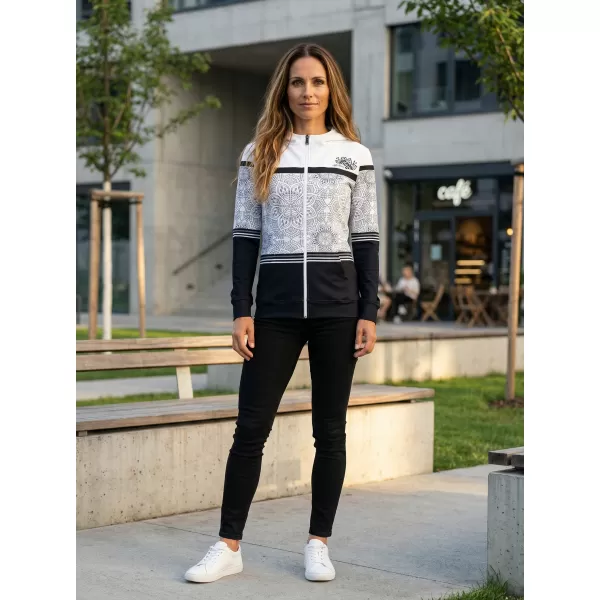  Ženski premium pulover z zadrgo ALTISPORT VOJ/ALW023MI02 ČRNO-BELO 