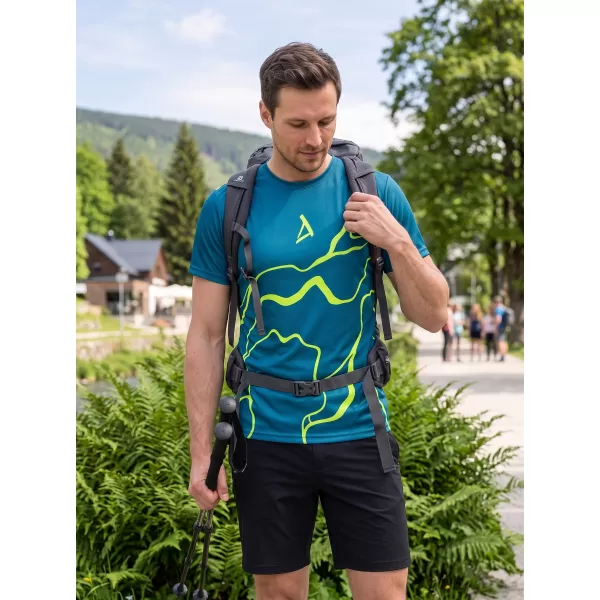  Moška premium funkcionalna majica s kratkimi rokavi ALTISPORT VOJ/ALM073TR01 MORNARSKO-FLUO RUMENA 