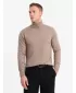 Moški pulover OMBRE OM-SWTN-0127 TEMNO BEŽ