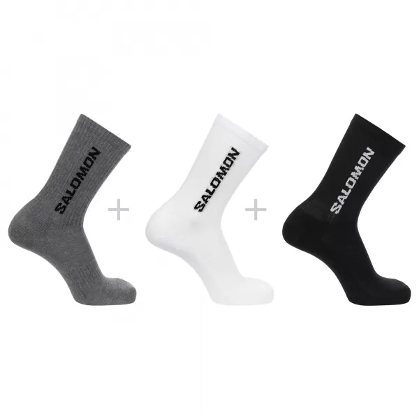  Nogavice SALOMON EVERYDAY CREW 3-PACK LC2086200 ČRNA/BELA/MEDENO SIVA MELANŽ 